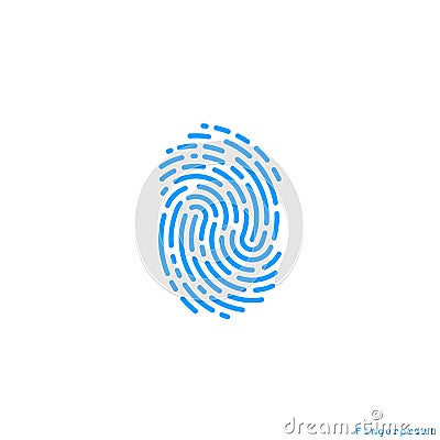 Human fingerprint. Abstract icon. Isolated fingerprint on white background Vector Illustration